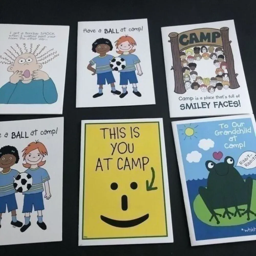 Patsy Card Shop Kamp Kids Sending Love 6 Cards + Envelopes With Envelopes New